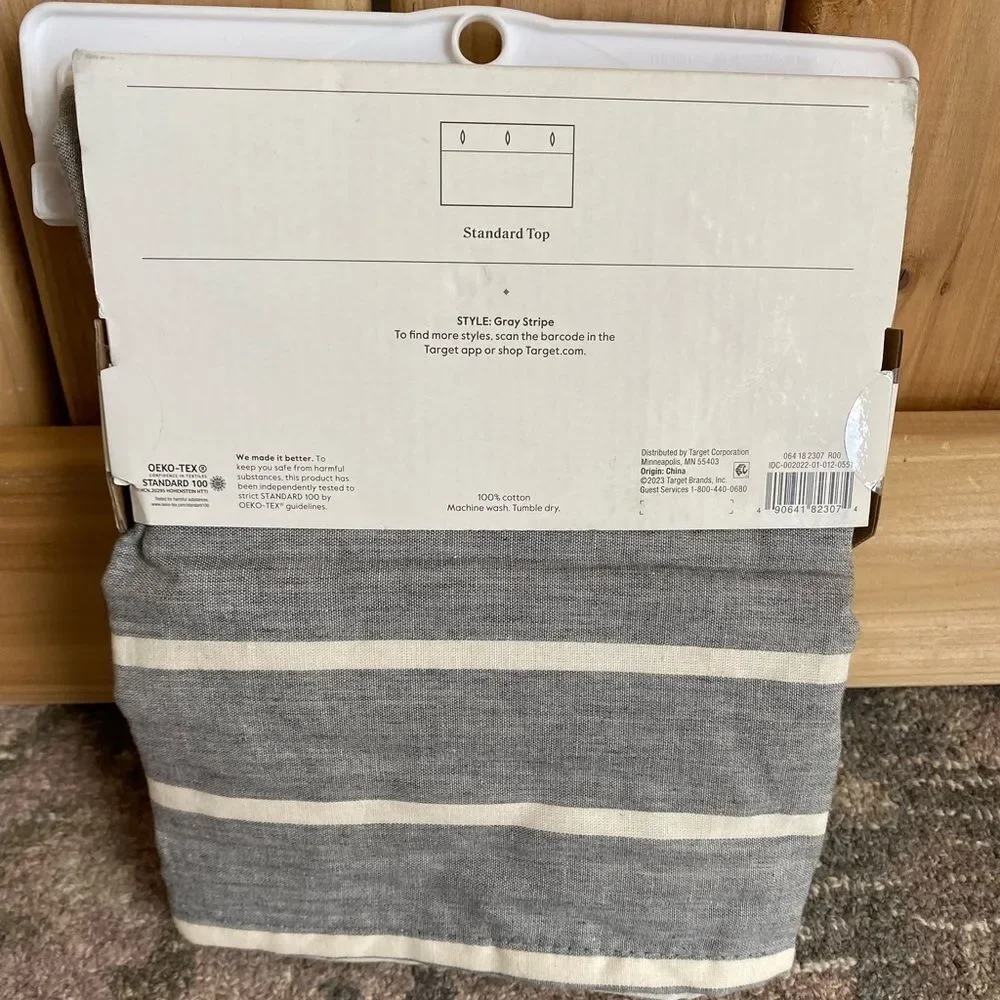 Threshold Cotton Shower Curtain in Gray and White